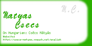 matyas csecs business card